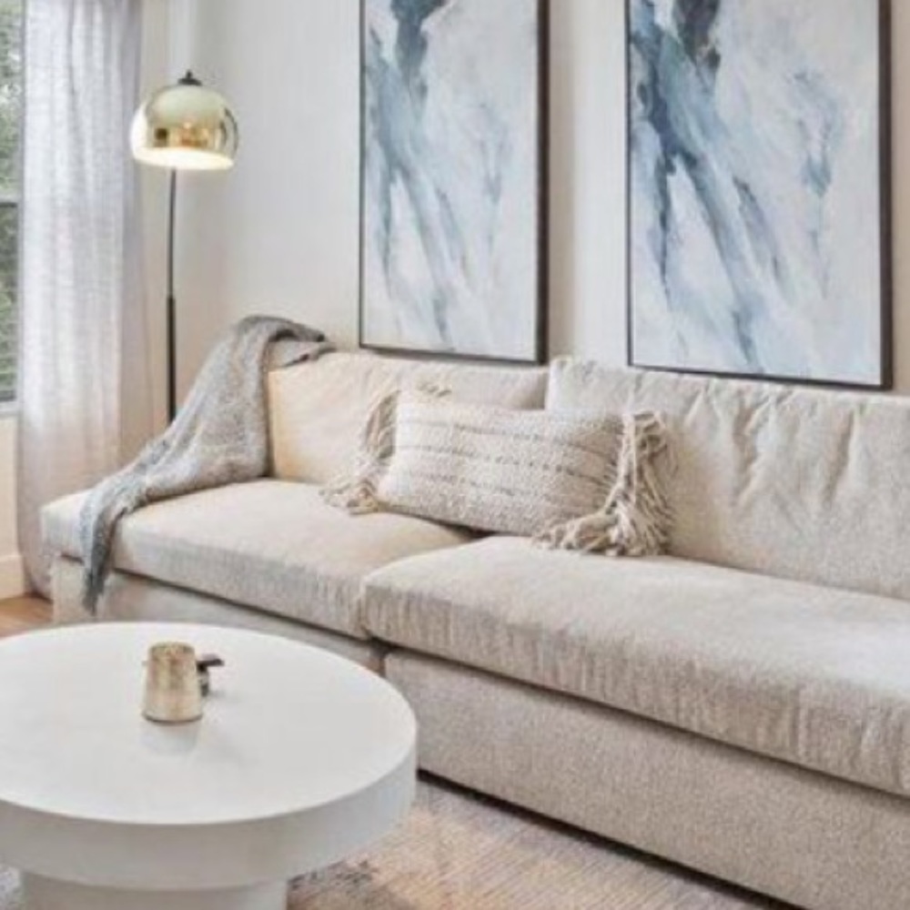 Arhaus fringe pillow cover.